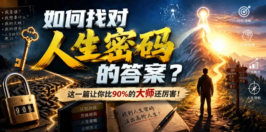 付费文章：如何找对人生密码的答案？这一篇让你比90%的大师还厉害！网创项目-知识付费-在线课程-自媒体创业-网络副业-优利资源优利资源网