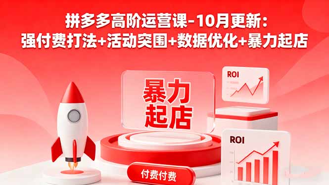 拼多多高阶运营课-10月更新：强付费打法+活动突围+数据优化+暴力起店网创项目-知识付费-在线课程-自媒体创业-网络副业-优利资源优利资源网