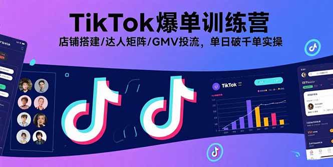 （15920期）TikTok爆单训练营，店铺搭建/达人矩阵/GMV投流，单日破千单实操网创项目-知识付费-在线课程-自媒体创业-网络副业-优利资源优利资源网