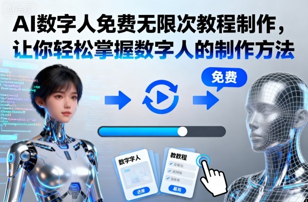 AI数字人免费无限次教程制作，让你轻松掌握数字人的制作方法网创项目-知识付费-在线课程-自媒体创业-网络副业-优利资源优利资源网