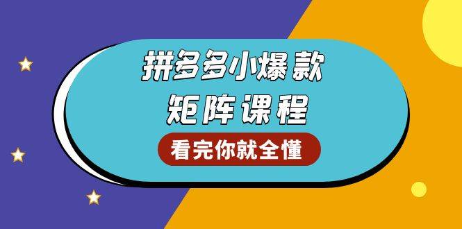 （13699期）拼多多爆款矩阵课程：教你测出店铺爆款，优化销量，提升GMV，打造爆款群网创项目-知识付费-在线课程-自媒体创业-网络副业-优利资源优利资源网
