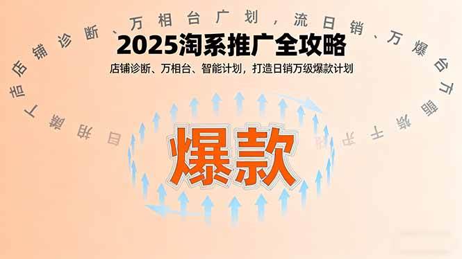 （16067期）2025淘系推广全攻略，店铺诊断、万相台、智能计划，打造日销万级爆款计划网创项目-知识付费-在线课程-自媒体创业-网络副业-优利资源优利资源网