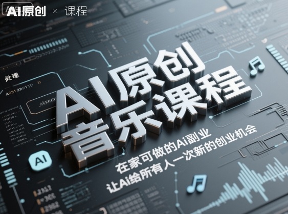 AI原创音乐课程，在家可做的Ai副业，让Ai给所有人一次新的创业机会网创项目-知识付费-在线课程-自媒体创业-网络副业-优利资源优利资源网