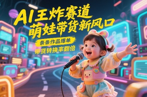 AI王炸赛道，萌娃带货新风口，条条作品爆单，带货转换率翻倍，核心逻辑拆解网创项目-知识付费-在线课程-自媒体创业-网络副业-优利资源优利资源网