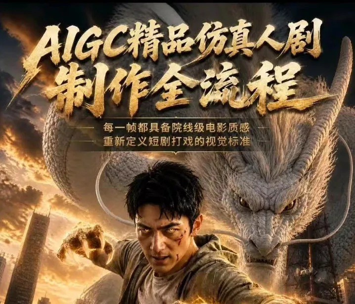 AIGC精品仿真人剧豢龙人全流程制作解析2026，国风仿真人创作+打斗剧情+人设编排，一站式AI短剧入门网创项目-知识付费-在线课程-自媒体创业-网络副业-优利资源优利资源网
