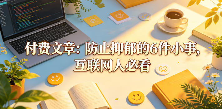 付费文章：防止抑郁的6件小事，互联网人必看！网创项目-知识付费-在线课程-自媒体创业-网络副业-优利资源优利资源网