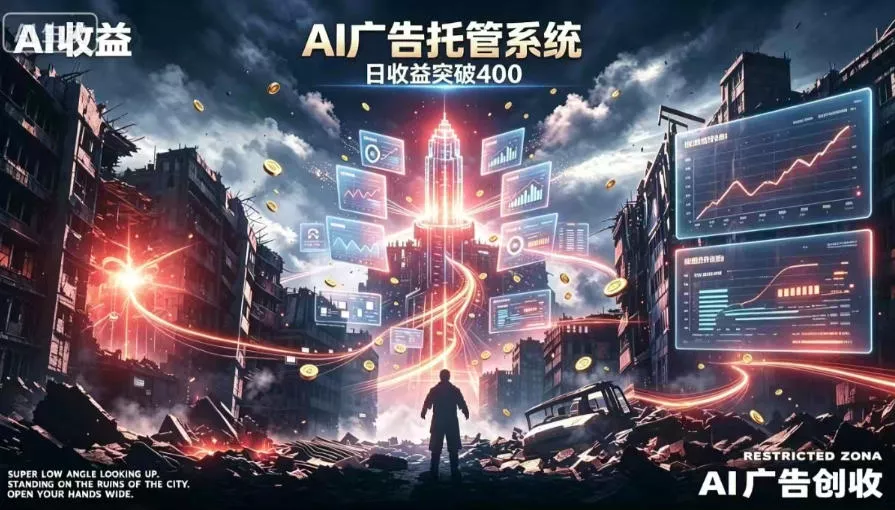 AI智能广告，全自动化运行，单日可达400+，小白新手0基础上手【揭秘】网创项目-知识付费-在线课程-自媒体创业-网络副业-优利资源优利资源网
