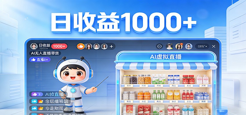 不用露脸不用说话，24小时自动卖货赚钱，全天自动直播，收益看得见网创项目-知识付费-在线课程-自媒体创业-网络副业-优利资源优利资源网