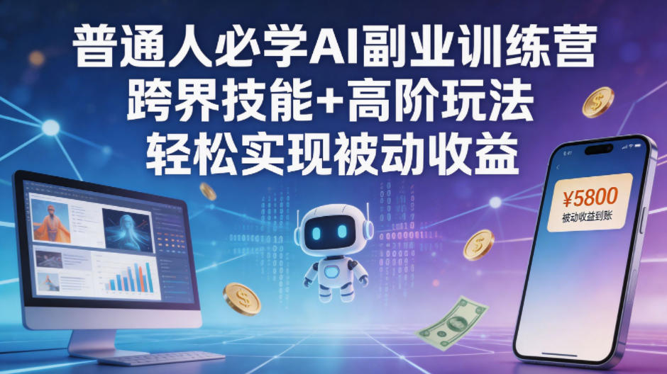 普通人必学AI副业训练营跨界技能+高阶玩法轻松实现被动收益网创项目-知识付费-在线课程-自媒体创业-网络副业-优利资源优利资源网