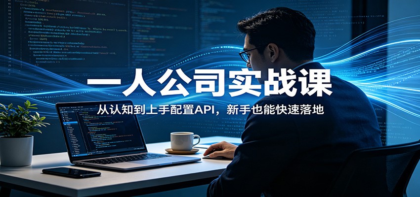 一人公司实战课：从认知到上手配置API，新手也能快速落地网创项目-知识付费-在线课程-自媒体创业-网络副业-优利资源优利资源网