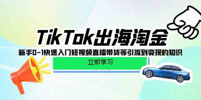 （10035期）TikTok-出海淘金，新手0-1快速入门短视频直播带货等引流到变现的知识网创项目-知识付费-在线课程-自媒体创业-网络副业-优利资源优利资源网