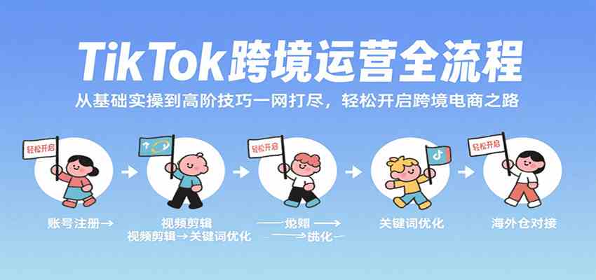 TikTok跨境运营全流程，从基础实操到高阶技巧一网打尽，轻松开启跨境电商之路网创项目-知识付费-在线课程-自媒体创业-网络副业-优利资源优利资源网