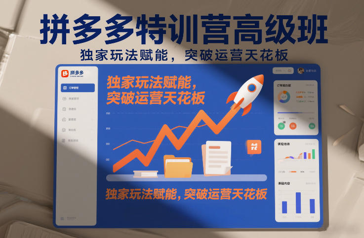 拼多多特训营高阶班，独家玩法赋能，突破运营天花板(更新26年3月13日)网创项目-知识付费-在线课程-自媒体创业-网络副业-优利资源优利资源网