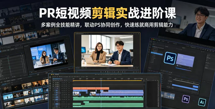 PR短视频剪辑实战进阶课，多案例全技能精讲，联动PS协同创作，快速练就商用剪辑能力网创项目-知识付费-在线课程-自媒体创业-网络副业-优利资源优利资源网