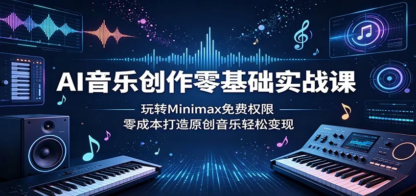 AI音乐创作零基础实战课：玩转Minimax免费权限，零成本打造原创音乐轻松变现网创项目-知识付费-在线课程-自媒体创业-网络副业-优利资源优利资源网