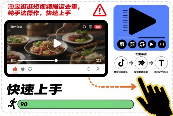 淘宝逛逛短视频搬运去重，纯手法操作，快速上手网创项目-知识付费-在线课程-自媒体创业-网络副业-优利资源优利资源网