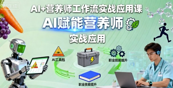 AI+营养师工作流实战应用课，AI赋能营养师网创项目-知识付费-在线课程-自媒体创业-网络副业-优利资源优利资源网