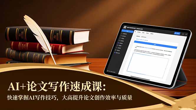 AI+论文写作速成课：快速掌握AI写作技巧，大幅提升论文创作效率与质量网创项目-知识付费-在线课程-自媒体创业-网络副业-优利资源优利资源网