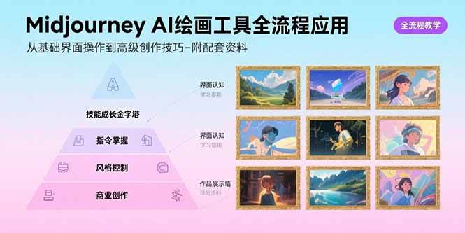 （15628期）Midjourney AI绘画工具全流程应用，从基础界面操作到高级创作-附配套资料网创项目-知识付费-在线课程-自媒体创业-网络副业-优利资源优利资源网