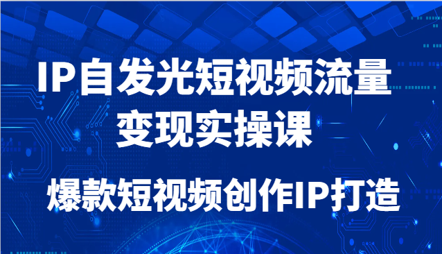 IP自发光短视频流量变现实操课，爆款短视频创作IP打造网创项目-知识付费-在线课程-自媒体创业-网络副业-优利资源优利资源网