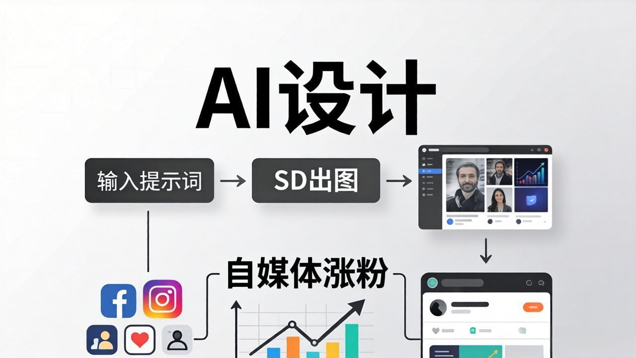 人人都是AI设计师：SD出图+自媒体涨粉一站教学，告别图文素材焦虑，AI设计让你轻松避开内卷网创项目-知识付费-在线课程-自媒体创业-网络副业-优利资源优利资源网