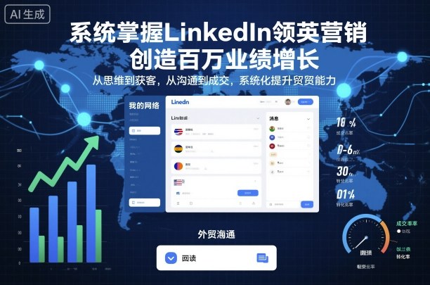 系统掌握LinkedIn领英营销，创造百万业绩增长，从思维到获客，从沟通到成交，系统化提升外贸能力网创项目-知识付费-在线课程-自媒体创业-网络副业-优利资源优利资源网