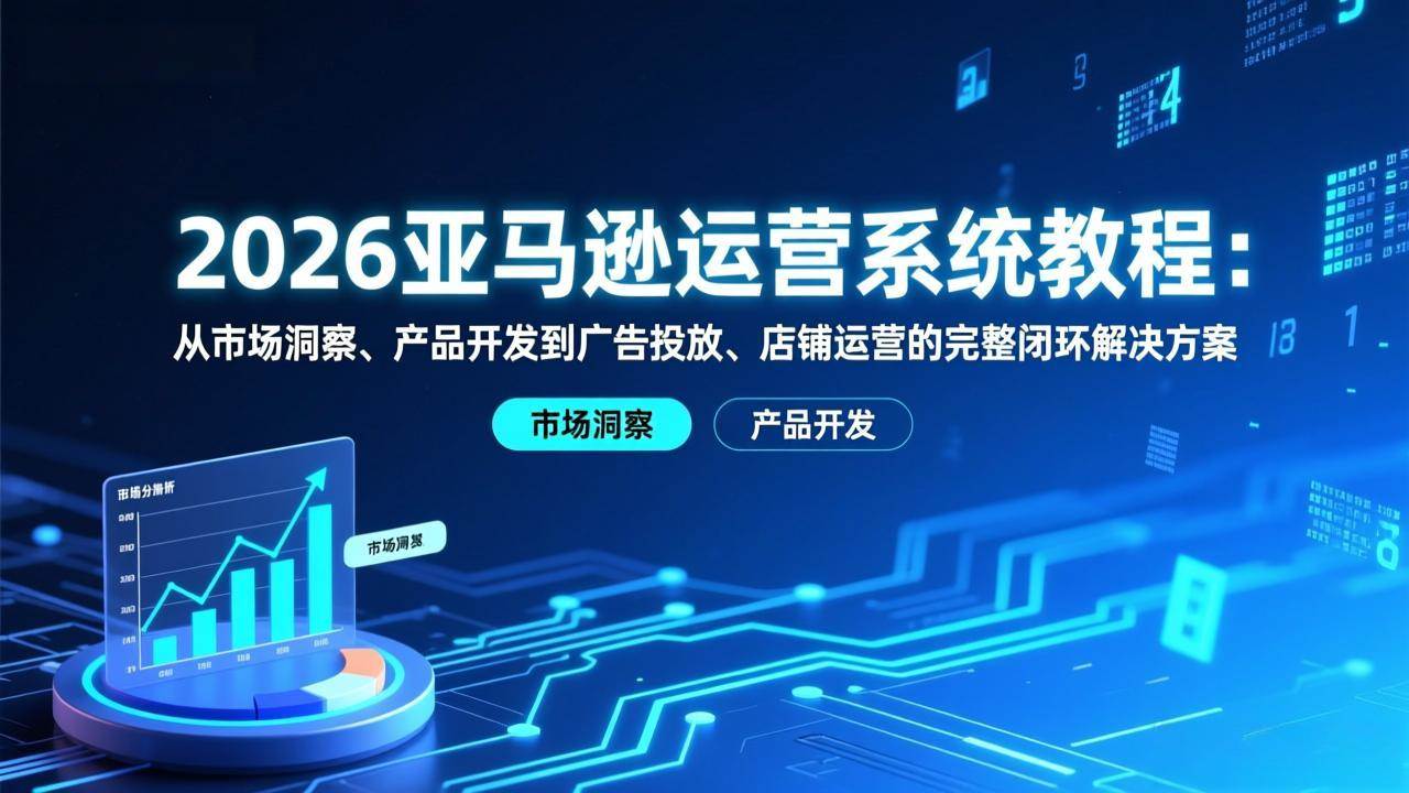（17208期）2026亚马逊运营系统教程：从市场洞察、产品开发到广告投放、店铺运营的完整闭环解决方案网创项目-知识付费-在线课程-自媒体创业-网络副业-优利资源优利资源网