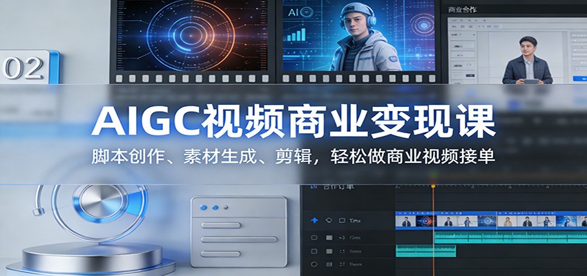 AIGC视频商业变现课：脚本创作、素材生成、剪辑，轻松做商业视频接单网创项目-知识付费-在线课程-自媒体创业-网络副业-优利资源优利资源网