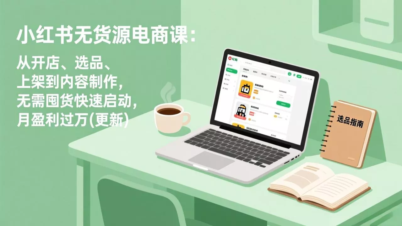 小红书无货源电商课(7月更新网创项目-知识付费-在线课程-自媒体创业-网络副业-优利资源优利资源网