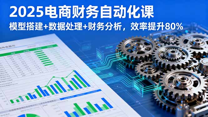 2025电商财务自动化课，模型搭建+数据处理+财务分析，效率提升80%网创项目-知识付费-在线课程-自媒体创业-网络副业-优利资源优利资源网