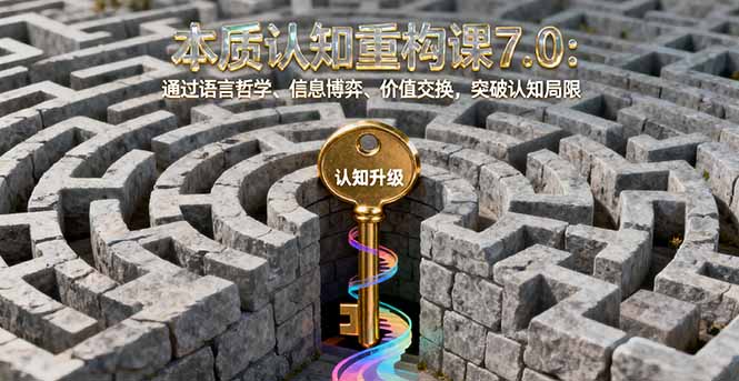 本质认知重构课7.0：通过语言哲学、信息博弈、价值交换，突破认知局限网创项目-知识付费-在线课程-自媒体创业-网络副业-优利资源优利资源网
