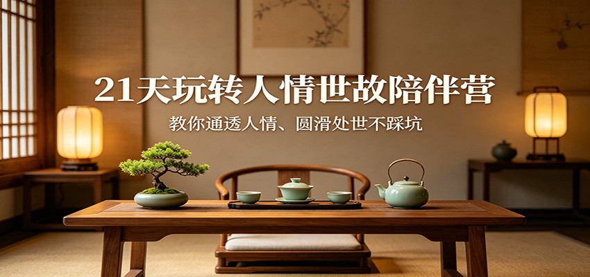 21天玩转人情世故陪伴营：教你通透人情、圆滑处世不踩坑网创项目-知识付费-在线课程-自媒体创业-网络副业-优利资源优利资源网