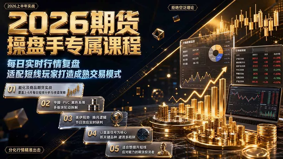 2026期货操盘手专属课程-更新8月,每日实时行情复盘,适配短线玩家打造成熟交易模式 2026期货操盘手专属课程-更新8月,每日实时行情复盘,适配短线玩家打造成熟交易模式