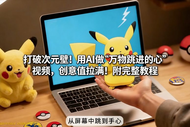 打破次元壁！用AI做【万物跳进手心】视频，创意值拉满！附完整教程网创项目-知识付费-在线课程-自媒体创业-网络副业-优利资源优利资源网