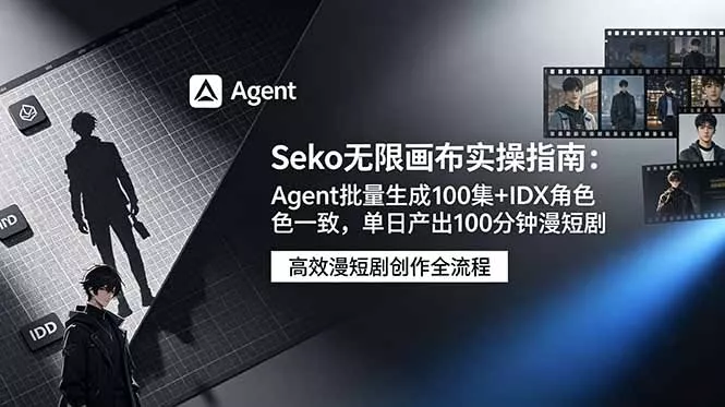 Seko无限画布实操指南：Agent批量生成100集+IDX角色一致，单日产出100分钟漫短剧网创项目-知识付费-在线课程-自媒体创业-网络副业-优利资源优利资源网