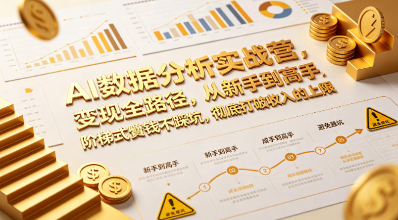 AI数据分析实战营，变现全路径，从新手到高手，阶梯式賺钱不踩坑，彻底打破收入的上限网创项目-知识付费-在线课程-自媒体创业-网络副业-优利资源优利资源网