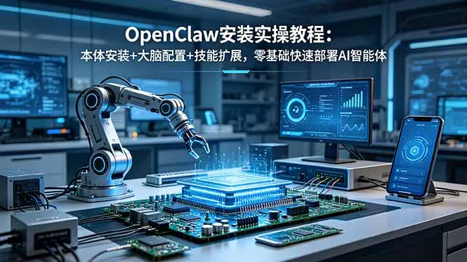 OpenClaw安装实操教程：本体安装+大脑配置+技能扩展，零基础快速部署AI智能体网创项目-知识付费-在线课程-自媒体创业-网络副业-优利资源优利资源网