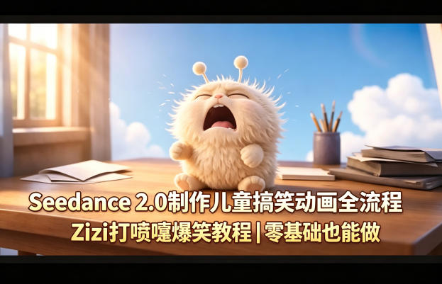 Seedance 2.0制作儿童搞笑动画全流程Zizi打喷嚏爆笑教程｜零基础也能做网创项目-知识付费-在线课程-自媒体创业-网络副业-优利资源优利资源网