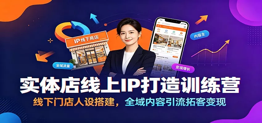 实体店线上IP打造训练营:线下门店人设搭建,全域内容引流拓客变现网创项目-知识付费-在线课程-自媒体创业-网络副业-优利资源优利资源网