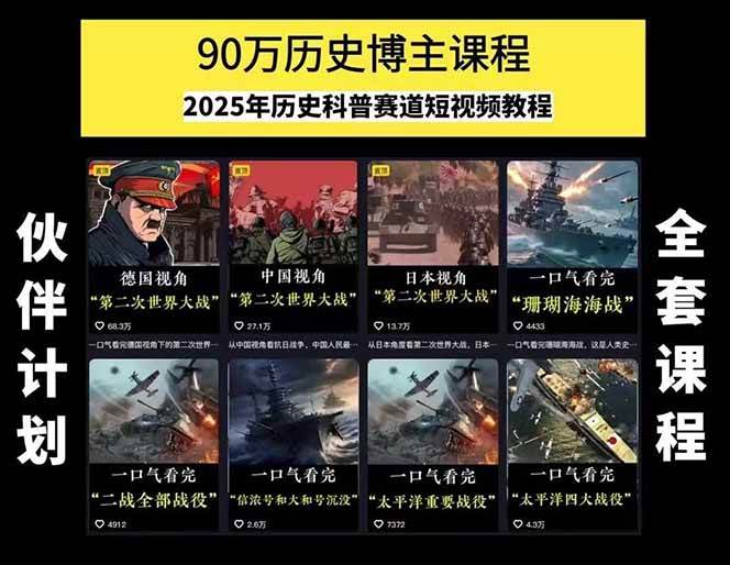 短视频历史赛道实战教程，手机电脑双端剪辑教程和账号运营指南与变现技巧插图1
