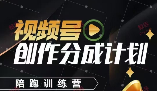 视频号创作分成计划陪跑训练营，手把手教会你如何制作视频，细水长流型项目网创项目-知识付费-在线课程-自媒体创业-网络副业-优利资源优利资源网