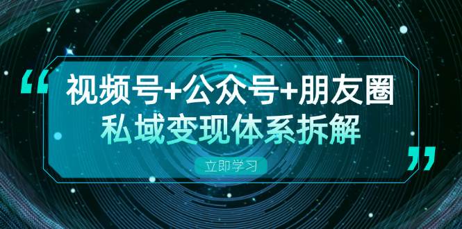 （13174期）视频号+公众号+朋友圈私域变现体系拆解，全体平台流量枯竭下的应对策略网创项目-知识付费-在线课程-自媒体创业-网络副业-优利资源优利资源网