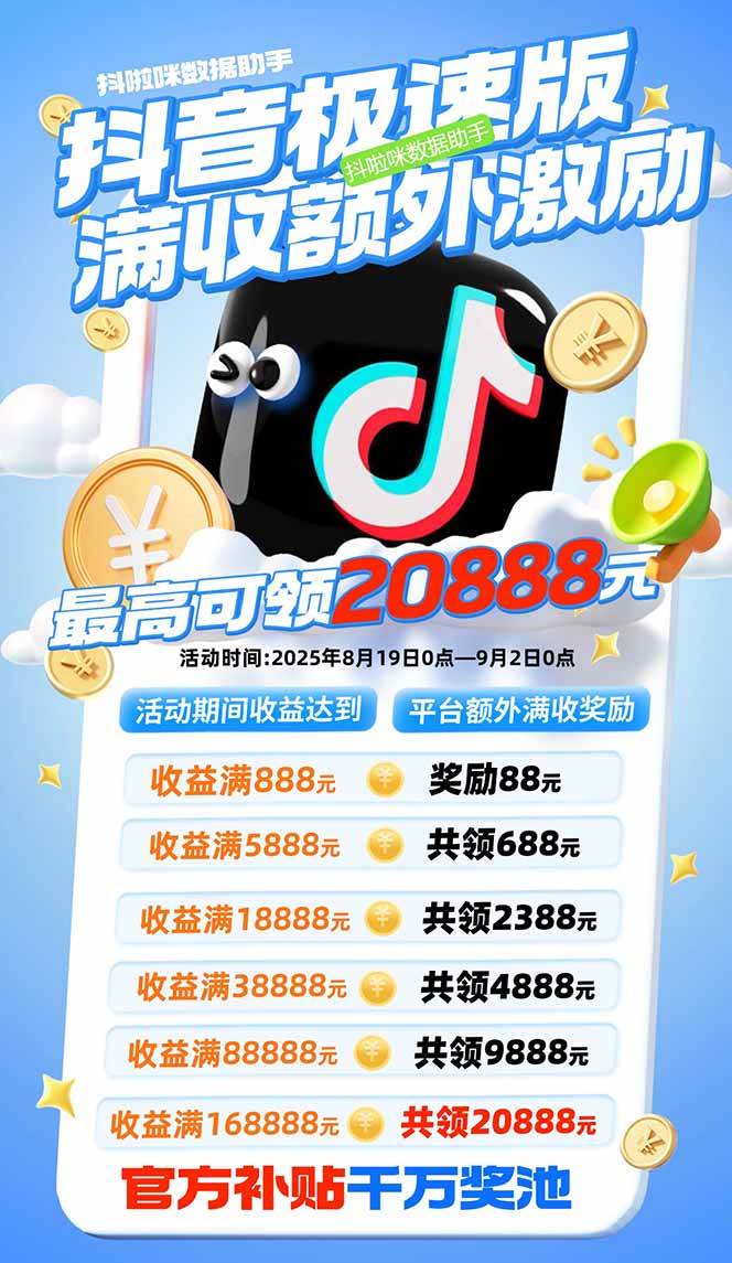 （15800期）抖音极速版拉新，平台大力扶持，每单15元，万播转化无上限，平台额外满…插图1