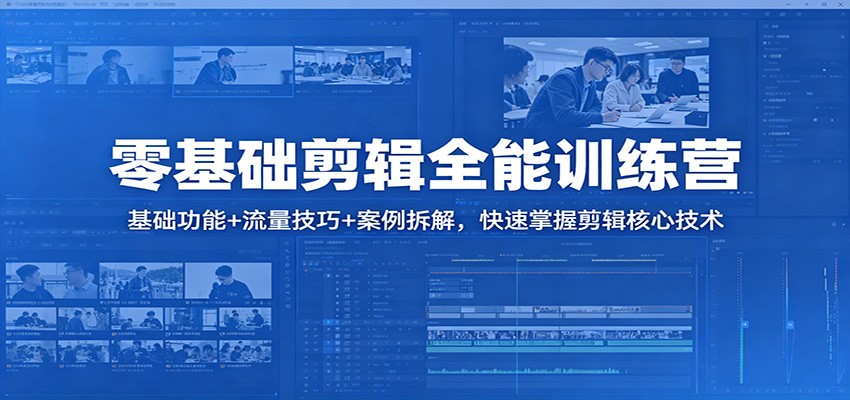 零基础剪辑全能训练营：基础功能+流量技巧+案例拆解，快速掌握剪辑核心技术网创项目-知识付费-在线课程-自媒体创业-网络副业-优利资源优利资源网