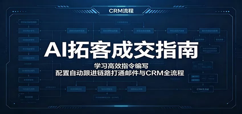 AI拓客成交指南：学习高效指令编写，配置自动跟进链路打通邮件与CRM全流程网创项目-知识付费-在线课程-自媒体创业-网络副业-优利资源优利资源网