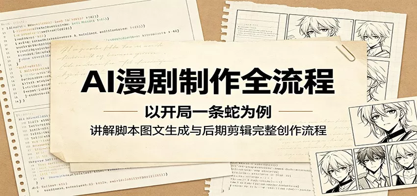 AI漫剧制作全流程：以开局一条蛇为例，讲解脚本图文生成与后期剪辑完整创作流程网创项目-知识付费-在线课程-自媒体创业-网络副业-优利资源优利资源网