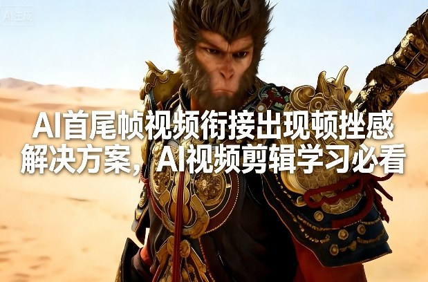 AI首尾帧视频衔接出现顿挫感解决方案，AI视频剪辑学习必看网创项目-知识付费-在线课程-自媒体创业-网络副业-优利资源优利资源网