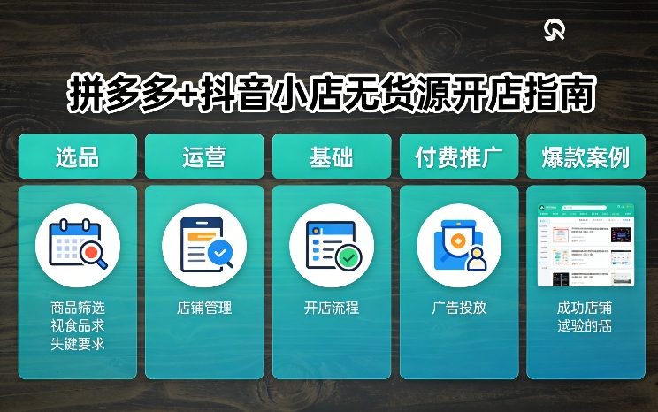 拼多多+抖音小店无货源开店，包括：选品、运营、基础、付费推广、爆款案例等(更新26年3月)网创项目-知识付费-在线课程-自媒体创业-网络副业-优利资源优利资源网