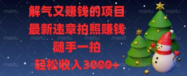 解气又挣钱的项目，最新违章拍照挣钱，随手一拍，轻松收入数张【揭秘】网创项目-知识付费-在线课程-自媒体创业-网络副业-优利资源优利资源网