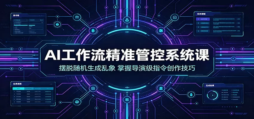 AI工作流精准管控系统课：摆脱随机生成乱象，掌握导演级指令创作技巧网创项目-知识付费-在线课程-自媒体创业-网络副业-优利资源优利资源网
